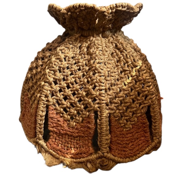 Handmade Retro Mid Century Mod Macrame Lamp Shade - Picture 2 of 7